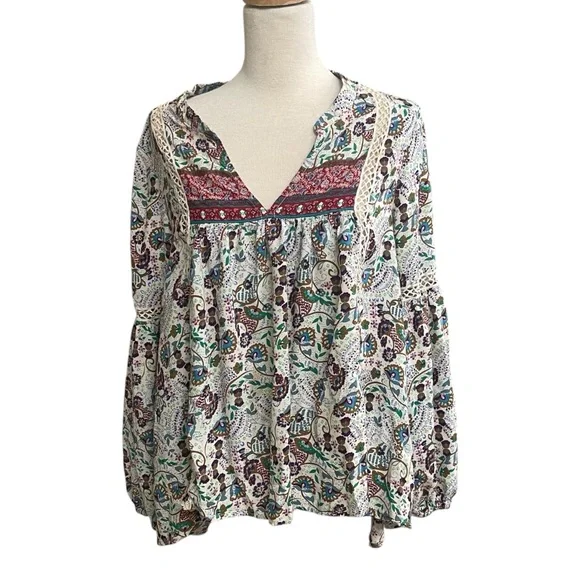 SUNDANCE CATALOG Jessamyn Lace Blouse Size Small Boho Summer tunic READ! - Picture 4 of 13